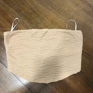 SHEIN Tan Textured Strapless Top